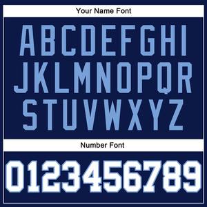 Camiseta de béisbol auténtica azul marino blanca-azul claro personalizada - Product Image 4