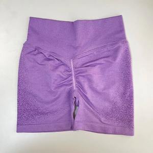 Pantalones cortos de yoga para entrenamiento de talla grande con control de barriga alta para mujer, pantalones cortos de fitness de algodón 100% con patrón sólido de calle alta para levantar glúteos - Product Image 6