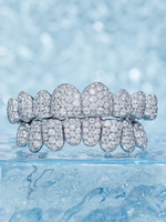 Vente chaude personnalisé plaqué or Sterling VVS Moissanite diamant dents Grillz sur mesure pour les mariages fiançailles des hommes