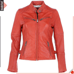 Chaqueta de cuero roja para mujer, tienda en línea, chaquetas de calidad para mujer - Product Image 1