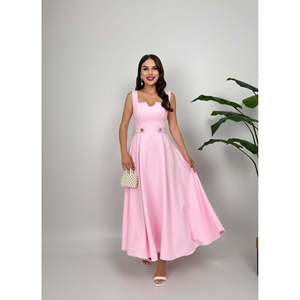 Vestido Midi Lila Elegante para Mujer missJANELL, Diseño con Cinturón y Botones al Frente, Confeccionado con Tela Premium de Poliéster y Elastano - Product Image 6