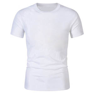 Venta al por mayor de ropa informal de los hombres de buena calidad de diseño personalizado de ajuste regular camisetas de cuello redondo 220 gramos de tela sólida patrón impreso - Product Image 3