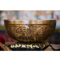 Bol chantant tibétain plaqué à la main antique 7 Chakra guérison méditation Yoga bol sonore grand bouddha en laiton