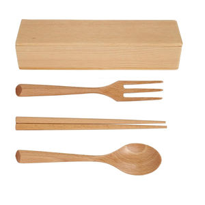 Ensemble de couverts de luxe portable pour mariage, restaurant, voyage, doré, 24 pièces, emballage noir, boîte à lunch en bois avec couverts - Product Image 3