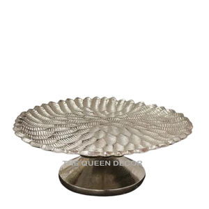 Support de gâteau décoratif en métal et fer, dessus en marbre, forme ronde, finition noire, décoration de mariage et de fête - Product Image 6