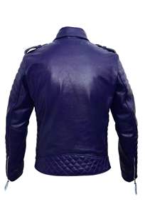 Vente en gros de motard Brando en cuir de vache véritable violet grossiste de logo personnalisé de haute qualité fabrication professionnelle - Product Image 2