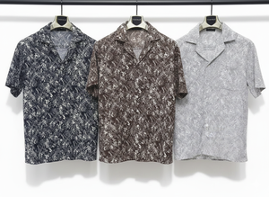 Camisa Moderna de Manga Corta para Hombre con Estampado Floral, Corte Holgado, Tela Satén Ligera, Elegante, Casual de Verano, Ecológica, para Vacaciones - Product Image 2