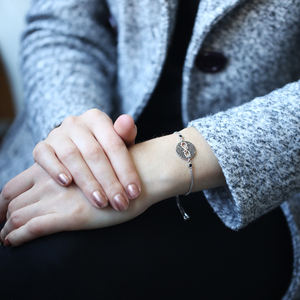 Infinity Design Black Zircon Stone Venta al por mayor Hecho a mano Turco Ajustable Tenis 925 Pulsera de plata esterlina - Product Image 4