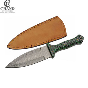 Couteaux de chasse Damas de qualité supérieure, faible MOQ, avec manche en bois écologique DIY, service OEM disponible, lame tranchante - Product Image 1