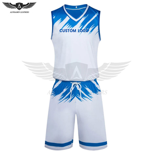 En bleu avec contraste de couleur blanche Taux de gros imprimé sublimé de la plus haute qualité Service OEM Uniforme de volley-ball pour hommes - Product Image 2
