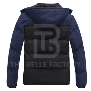 Factory <b>Winter</b> New Arrival Men's Long Sleeve Stand Puffer Jacket Customized Printed Canvas Front Waterproof Windproof Made - Product Image 2