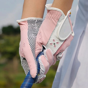 Commercio all'ingrosso guanti da Golf produttore Logo personalizzato pelle di pecora guanti da Golf per gli uomini bianco blu Custom Packaging OEM pz - Product Image 5