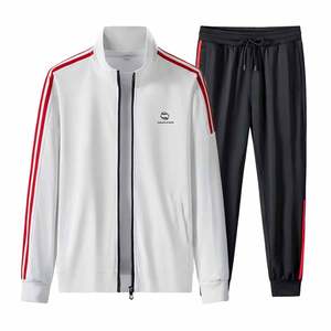 Survêtements unisexe à rayures latérales avec logo personnalisé de haute qualité Ensemble de jogging 2 pièces Survêtement patchwork - Product Image 1