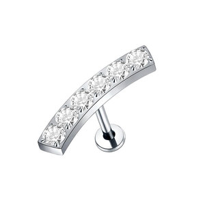 You Keen 16G titanio Labret labio Piercing pendiente Stud oro plateado Helix Tragus cuerpo para boda 14K para hombres - Product Image 2