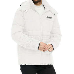 Veste d'hiver rembourrée pour hommes sur mesure en gros avec col à capuche au design unique et position du logo avant - Product Image 3