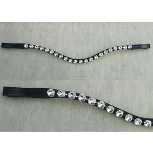 Banda de cuero para cejas de caballo Premium de alta calidad con toque decorativo de cristal ostentoso - Product Image 2
