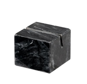 Handcrafted <b>White</b> Marble Card Holder Stand Wavy Textured Design for <b>Desk</b> Office Tabletop Business Display Natural Stone Organize - Product Image 2