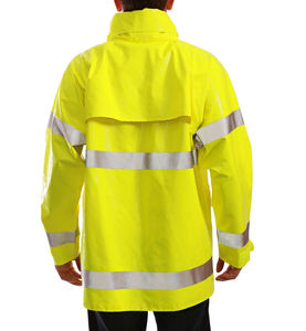 Veste de travail à capuche pour homme, 300d Oxford, imperméable, orange, haute visibilité, veste bomber de sécurité, manteaux réfléchissants d'hiver - Product Image 4