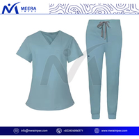Ensemble de gommage médical antimicrobien pour femmes, résistant aux odeurs, séchage rapide et tissu doux, haut à col en V et pantalon de jogging