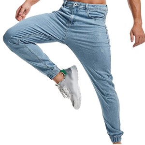 Pantalones vaqueros ajustados de pierna cónica para hombre, Vaqueros elásticos lavados a la piedra, ajustados con estilo Vintage desgastado para verano, estilo Formal - Product Image 3