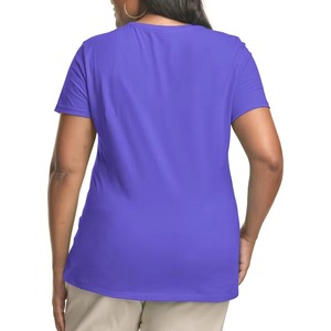 Camiseta de algodón para mujer, informal, de manga corta, básica, de verano, estilo urbano, a la moda, OEM, ODM, al por mayor - Product Image 2