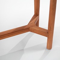 Table basse Maldive WT001 en teck naturel, style Japandi, design minimaliste, table à manger moderne, emballage postal, Indonésie