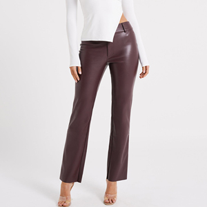 Professionnel 2025 vente en gros femmes mode peau de mouton cuir pantalon Offre Spéciale nouveau Stretch peau de serpent cuir pantalon respirant - Product Image 2