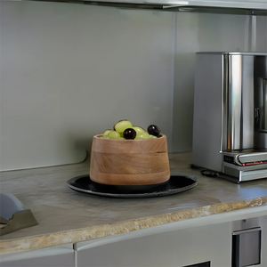 ชามไม้ฟริสต์สีน้ำตาลเรียบเครื่องใช้บนโต๊ะอาหารที่หรูหราสำหรับเสิร์ฟถั่วและผลไม้แห้ง - Product Image 2