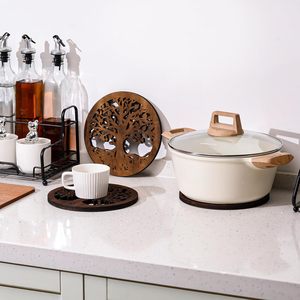 Tree Wooden <b>Trivets</b> Rustic Round Wooden Plate & Pot Holder for <b>Kitchen</b> & Dining - Product Image 6
