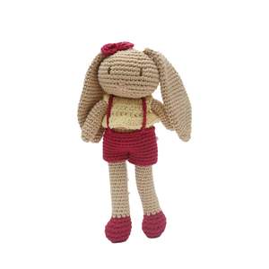 Best Seller Valerie <b>Girls</b> Crochet Bunny Doll Handmade PP Cotton Soft Toy Strawberry Outfit Toddler <b>Gift</b> Nursery Thanksgiving - Product Image 1