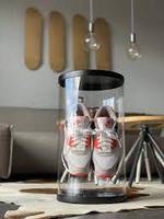 Espositore per Sneaker in Acrilico Trasparente, Pieghevole, Multifunzionale, Elegante e Resistente, Scatola da Banco