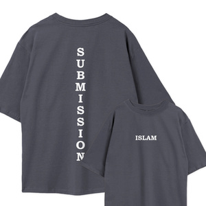 เสื้อยืดโอเวอร์ไซส์ทรงหลวมไหล่ตก ผ้าฝ้าย 100% (อิสลาม) น้ำหนัก 280 กรัม ผ้าเจอร์ซีย์ พิมพ์ลายโลโก้ ดีไซน์แบบมีลวดลาย - Product Image 4