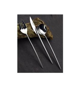 Couverts en métal en acier inoxydable de taille familiale ensemble d'ustensiles complet pour le dîner déjeuner petit déjeuner élégant poli moderne usage domestique - Product Image 6