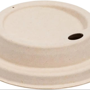 Nouveau couvercle de café en bagasse jetable 80mm couvercle supérieur de boisson chaude biodégradable pour tasses à café chaudes matériau de bagasse en 2025 - Product Image 1