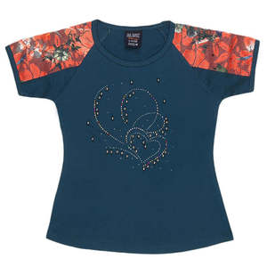 Camiseta de Manga Corta para Niñas - Azul Acero - Product Image 1