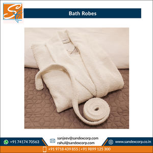 Custom Logo Print Digital Printing High Quality Quick Dry Azo-free 100% Carded Cotton Adult Bathrobes for Wholesale India - Product Image 2