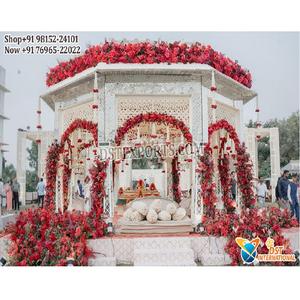 Fabuloso espejo Mandap para bodas del sur de Asia bodas occidentales Metal Mandap decoración boda al aire libre tema moderno Metal Mandap - Product Image 1