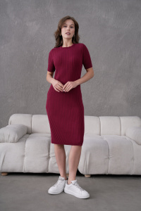 Robe en tricot côtelé à manches courtes pour femmes, respirante, tenue décontractée de haute qualité, service OEM personnalisable - Product Image 4