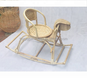 Chaise à bascule en rotin naturel, 4 pièces, pour bébés et enfants, chiot à bascule - Product Image 4