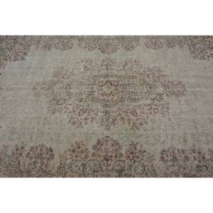 Alfombra turca Vintage Beige Marrón 5,4X8,9 FT Tejido plano de lana con patrón de retazos para decoraciones de sala de estar Uso de pasillo - Product Image 5