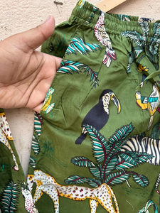 Nouvel ensemble de pyjama en coton décontracté à la mode vêtements de plage en coton indien deux pièces avec tissu en velours côtelé à motif animal - Product Image 3