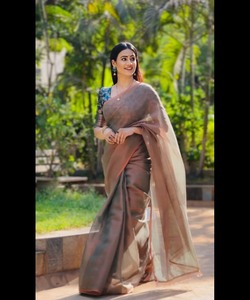 Georgette Saree ผ้าไหมสีดำสวยงามเสื้อเบลาส์พิมพ์ลายแฟนซีสำหรับชุดพื้นเมืองอินเดียดีไซน์ทันสมัย - Product Image 1