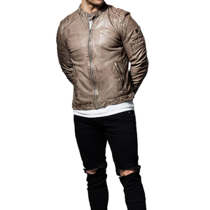 Best Quality Men's Genuine Leather <b>Jacket</b> for Fall and Winter High Street Style Plain Dyed with OEM Service <b>jacket</b> for men - Product Image 4
