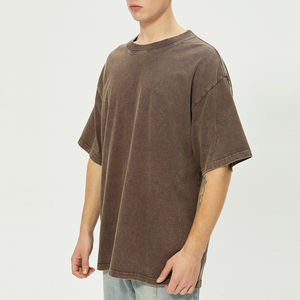 Camiseta Vintage de Algodón 100 % de 230 g/m² con Lavado Ácido para Hombre, Unisex, Talla Grande, Informal, de Manga Corta, OEM - Product Image 1