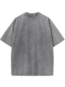 Venta al por mayor 100% algodón lavado con ácido camiseta de gran tamaño cómoda calle de moda impresión diseño personalizado Logo camisetas - Product Image 3