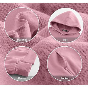 Sudadera con capucha de gran tamaño Vintage para mujer, sudadera de lana de manga larga con técnicas bordadas, trajes de invierno con cuello levantado - Product Image 6