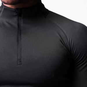 Men's Slim Fit Turtleneck Compression Half Zip Long Sleeve <b>Sweatshirt</b> Winter Training <b>Gym</b> Running-Made Fleece - Product Image 3