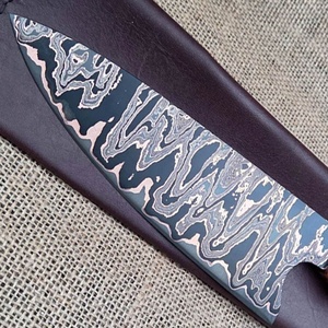 STEEL CRAFT INTERNATIONAL <b>Custom</b> Made DIY OEM Copper Damascus Steel Chef Knife Pakka Wood Handle-Multi-Functional Kitchen - Product Image 6