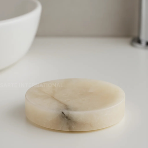 Commande en gros Porte-savon en albâtre translucide naturel OEM Équipements de salle de bain d'hôtel de luxe Veinage unique Chaque pièce unique en son genre - Product Image 1