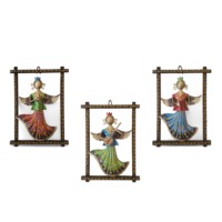 Cadre mural décoratif en fer | Ensemble d'art de musicien du Rajasthan | Oeuvre d'art en métal faite à la main pour l'exportation de décor de salon à la maison